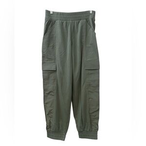 Lou & Grey Small Olive Green Cargo Jogger Pants Cotton Blend Utility Lounge